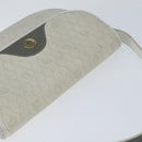 Christian Dior Honeycomb Canvas Schoudertas PVC Witgoud Auth BA7505-6