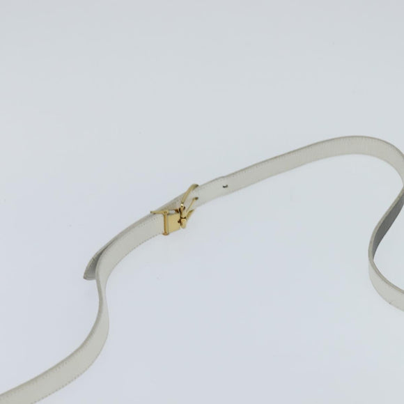 Christian Dior Honeycomb Canvas Schoudertas PVC Witgoud Auth BA7505