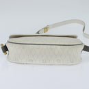 Christian Dior Honeycomb Canvas Schoudertas PVC Witgoud Auth BA7505-5