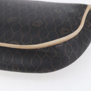 Christian Dior Honeycomb Canvas Shoulder Bag PVC Black gold Auth BA7506-15
