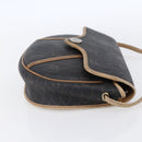 Christian Dior Honeycomb Canvas Shoulder Bag PVC Black gold Auth BA7506-4