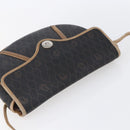 Christian Dior Honeycomb Canvas Shoulder Bag PVC Black gold Auth BA7506-6