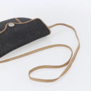 Christian Dior Honeycomb Canvas Shoulder Bag PVC Black gold Auth BA7506-7