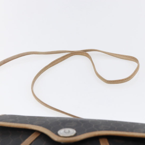 Christian Dior Honeycomb Canvas Shoulder Bag PVC Black gold Auth BA7506