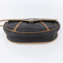 Christian Dior Honeycomb Canvas Shoulder Bag PVC Black gold Auth BA7506-5
