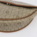 Christian Dior Honeycomb Canvas Shoulder Bag PVC Beige gold Auth BA7507-14