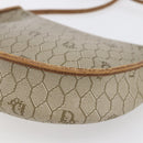 Christian Dior Honeycomb Canvas Shoulder Bag PVC Beige gold Auth BA7507-16