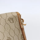 Christian Dior Honeycomb Canvas Shoulder Bag PVC Beige gold Auth BA7507-10