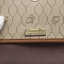 Christian Dior Honeycomb Canvas Shoulder Bag PVC Beige gold Auth BA7507-18