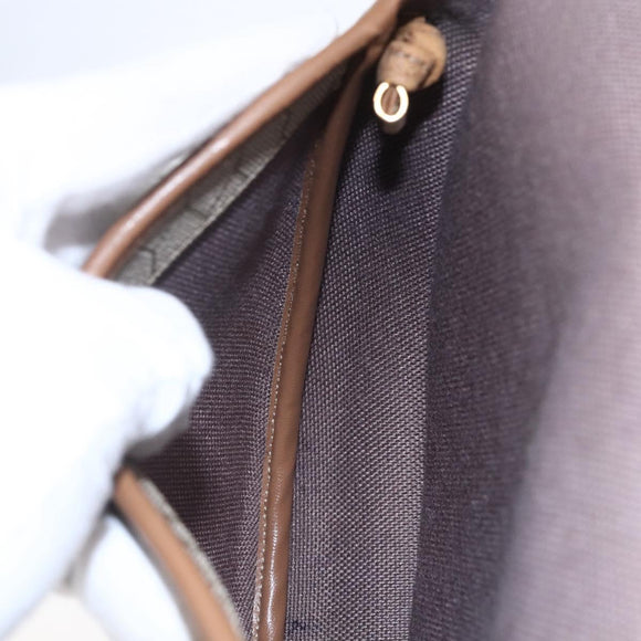 Christian Dior Honeycomb Canvas Shoulder Bag PVC Beige gold Auth BA7507