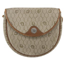 Christian Dior Honeycomb Canvas Shoulder Bag PVC Beige gold Auth BA7507-13
