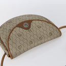 Christian Dior Honeycomb Canvas Shoulder Bag PVC Beige gold Auth BA7507-6