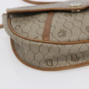 Christian Dior Honeycomb Canvas Shoulder Bag PVC Beige gold Auth BA7508-11