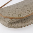 Christian Dior Honeycomb Canvas Shoulder Bag PVC Beige gold Auth BA7508-13