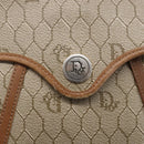 Christian Dior Honeycomb Canvas Shoulder Bag PVC Beige gold Auth BA7508-14