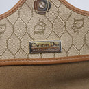 Christian Dior Honeycomb Canvas Shoulder Bag PVC Beige gold Auth BA7508-15