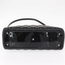 Christian Dior Canage Hand Bag Enamel 2way Black Silver Auth BA7509-5