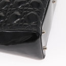 Christian Dior Canage Hand Bag Enamel 2way Black Silver Auth BA7509-16