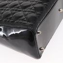 Christian Dior Canage Hand Bag Enamel 2way Black Silver Auth BA7509-18