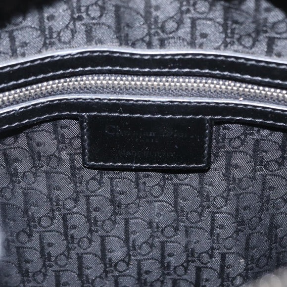 Christian Dior Canage Handtasche Emaille 2way Schwarz Silber Auth BA7509