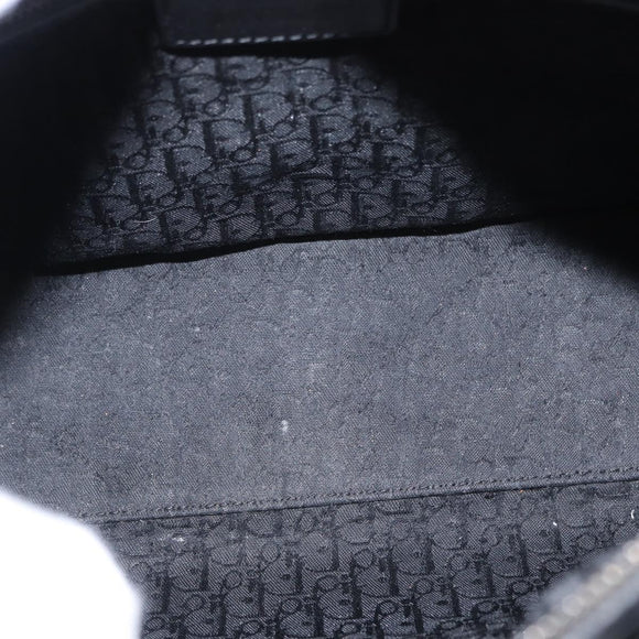 Christian Dior Canage Hand Bag Enamel 2way Black Silver Auth BA7509