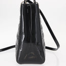 Christian Dior Canage Hand Bag Enamel 2way Black Silver Auth BA7509-4