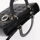 Christian Dior Canage Hand Bag Enamel 2way Black Silver Auth BA7509-6