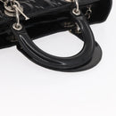 Christian Dior Canage Hand Bag Enamel 2way Black Silver Auth BA7509-7