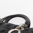 Christian Dior Canage Hand Bag Enamel 2way Black Silver Auth BA7509-14