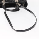 Christian Dior Canage Hand Bag Enamel 2way Black Silver Auth BA7509-8