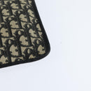 Christian Dior Trotter Canvas Clutch Bag Navy Gold Auth BA7510-16