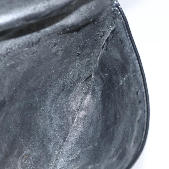 Christian Dior Trotter Canvas Clutch Bag Navy Gold Auth BA7510