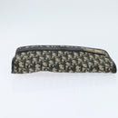 Christian Dior Trotter Canvas Clutch Bag Navy Gold Auth BA7510-5