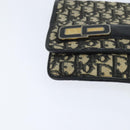 Christian Dior Trotter Canvas Clutch Bag Navy Gold Auth BA7510-7