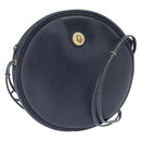 Christian Dior Honeycomb Canvas Shoulder Bag PVC Navy gold Auth BA7511-1