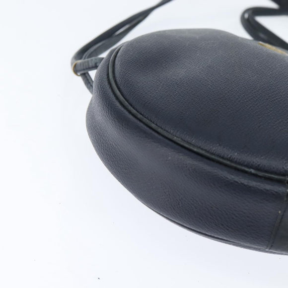 Christian Dior Honeycomb Canvas Shoulder Bag PVC Navy gold Auth BA7511