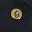 Christian Dior Honeycomb Canvas Shoulder Bag PVC Navy gold Auth BA7511-14