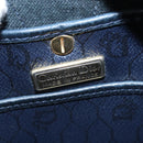 Christian Dior Honeycomb Canvas Shoulder Bag PVC Navy gold Auth BA7511-15