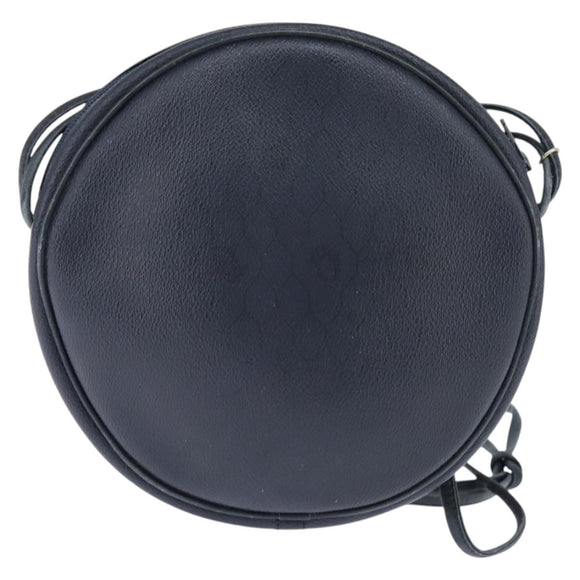 Christian Dior Honeycomb Canvas Shoulder Bag PVC Navy gold Auth BA7511