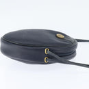 Christian Dior Honeycomb Canvas Shoulder Bag PVC Navy gold Auth BA7511-5