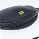 Christian Dior Honeycomb Canvas Shoulder Bag PVC Navy gold Auth BA7511-6