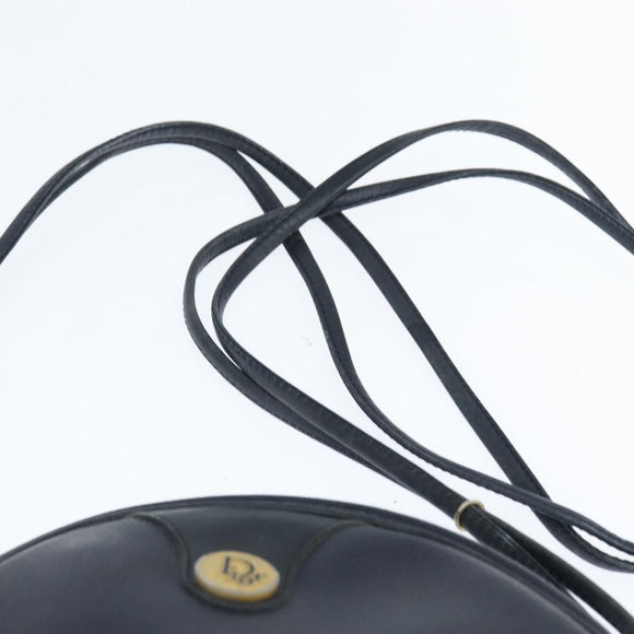 Christian Dior Honeycomb Canvas Shoulder Bag PVC Navy gold Auth BA7511