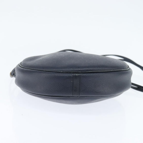 Christian Dior Honeycomb Canvas Shoulder Bag PVC Navy gold Auth BA7511