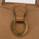 Christian Dior Hand Bag Leather Beige Gold Auth BA7513-15