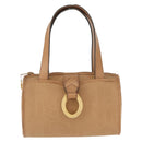 Christian Dior Hand Bag Leather Beige Gold Auth BA7513-2