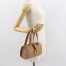 Christian Dior Hand Bag Leather Beige Gold Auth BA7513-21