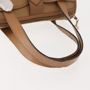 Christian Dior Hand Bag Leather Beige Gold Auth BA7513-7