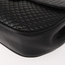 BALLY Chain Shoulder Bag Leather Black Gold Auth BA7514-11