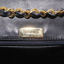 BALLY Chain Shoulder Bag Leather Black Gold Auth BA7514-16