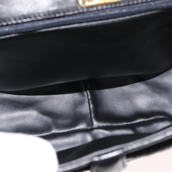 BALLY Chain Shoulder Bag Leather Black Gold Auth BA7514